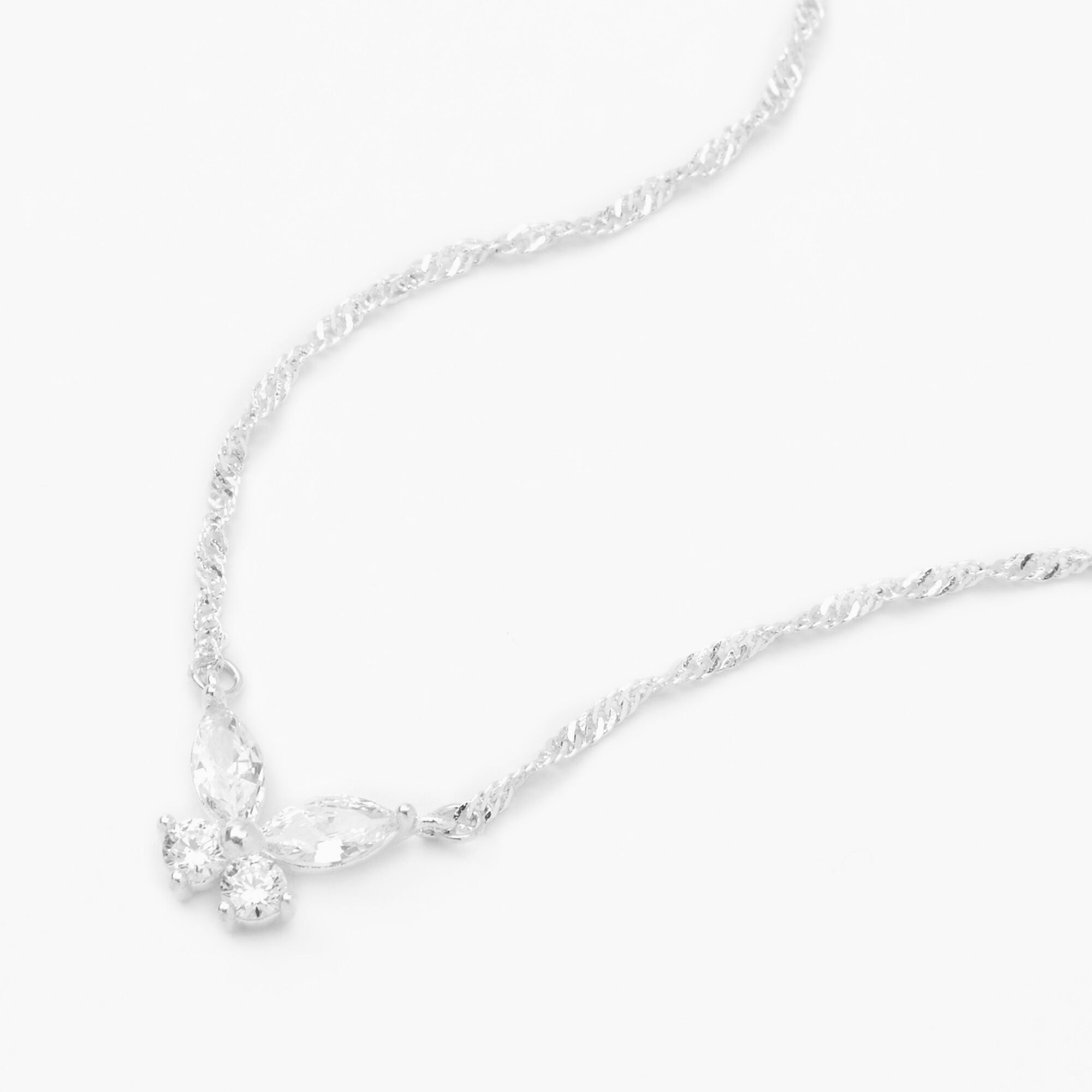 Paperclip Mother of Pearl Butterfly Necklace - Silver – The Sterling Society